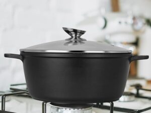 Olla alta 40cm de tapa de vidrio